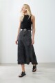 Maxi falda de jean gris oscuro