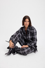 Camisa Loose Blanco/Negro