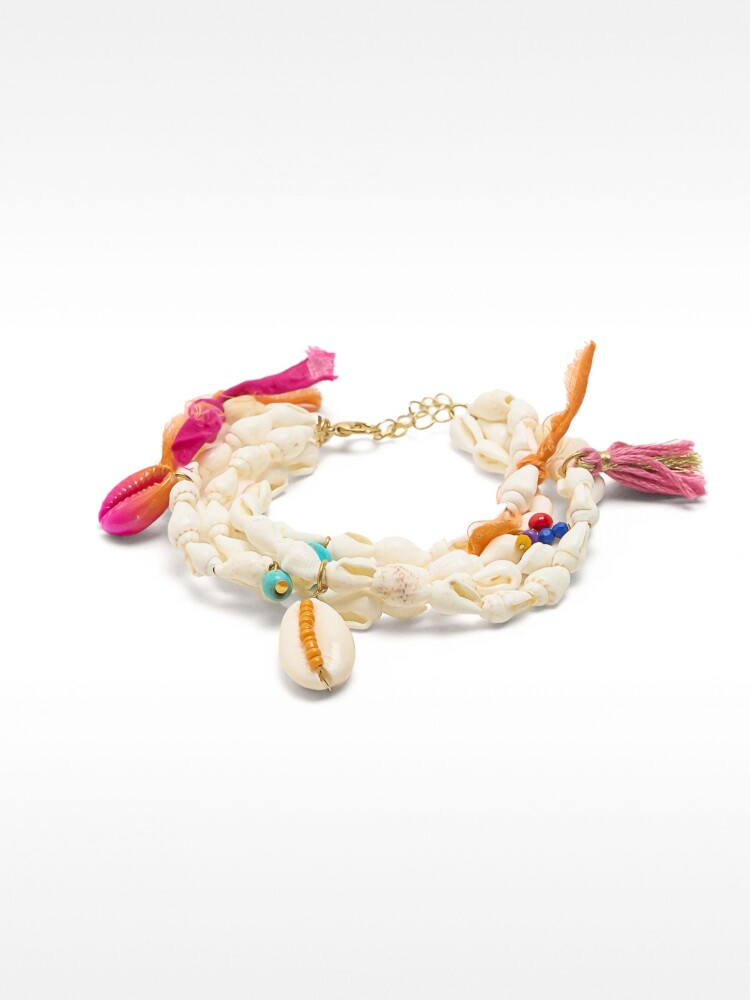 Pulsera De Múltiples Hileras Con Conchas multicolor