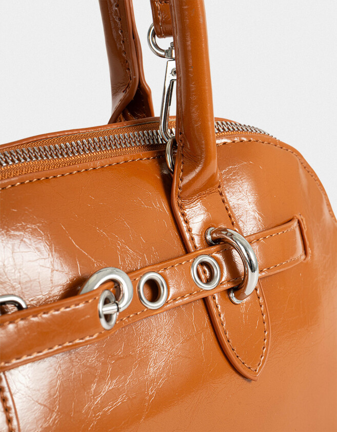 Bowling Tendencia Cartera Bowling Con Arandelas - Marron Camel