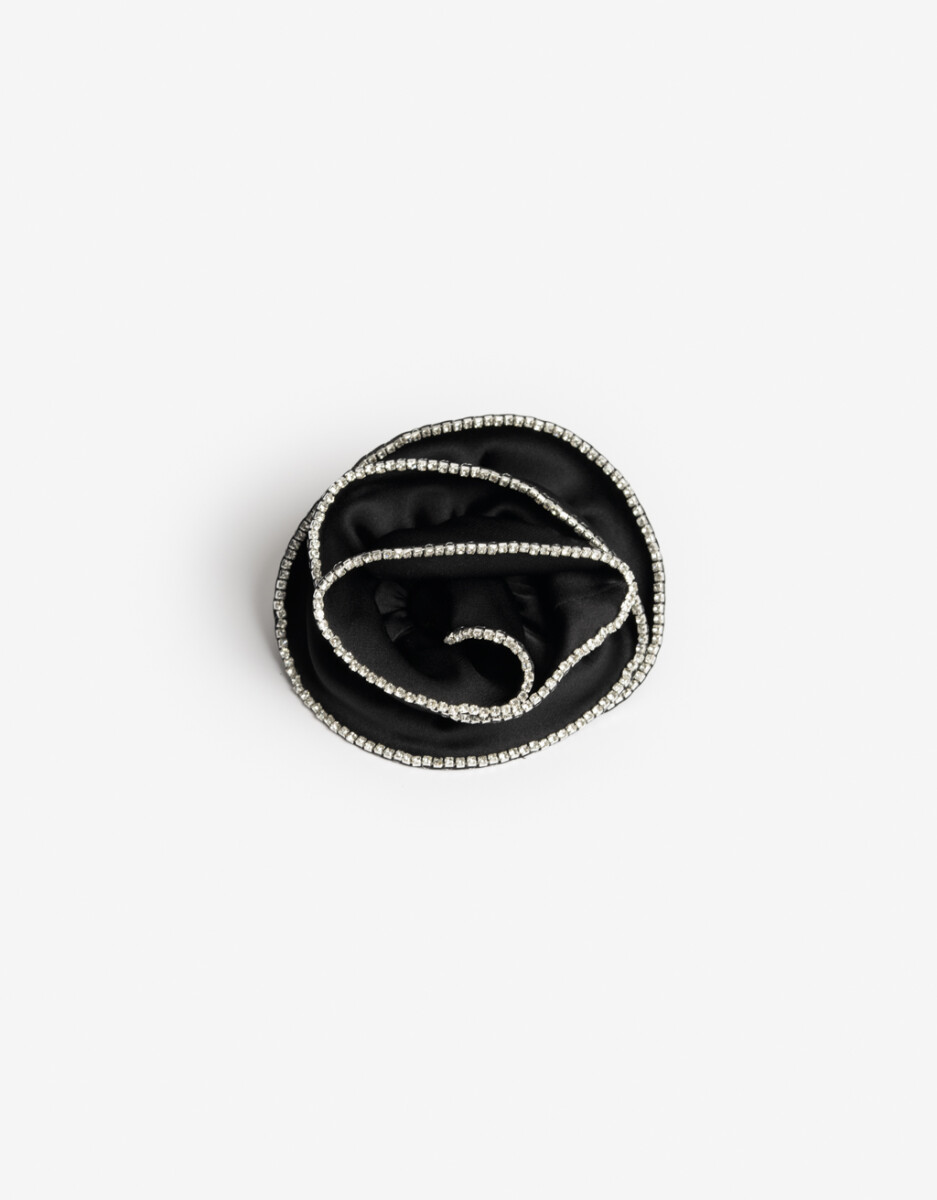 Hebilla Con Aplique De Flor Textil Con Strass. 