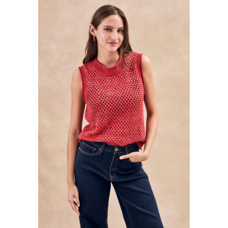 Top Calados Lurex Rojo
