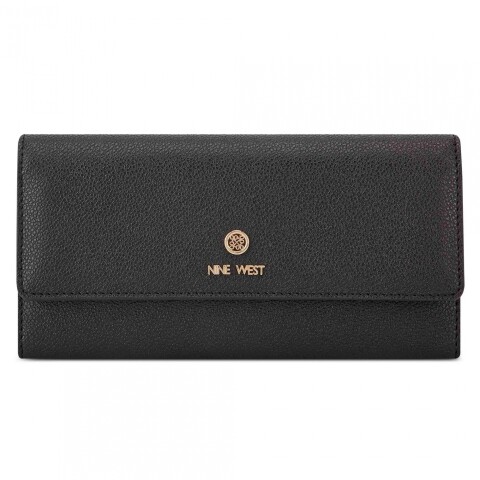 Small Leather Good Lockup 9 Slg Check Sec Black