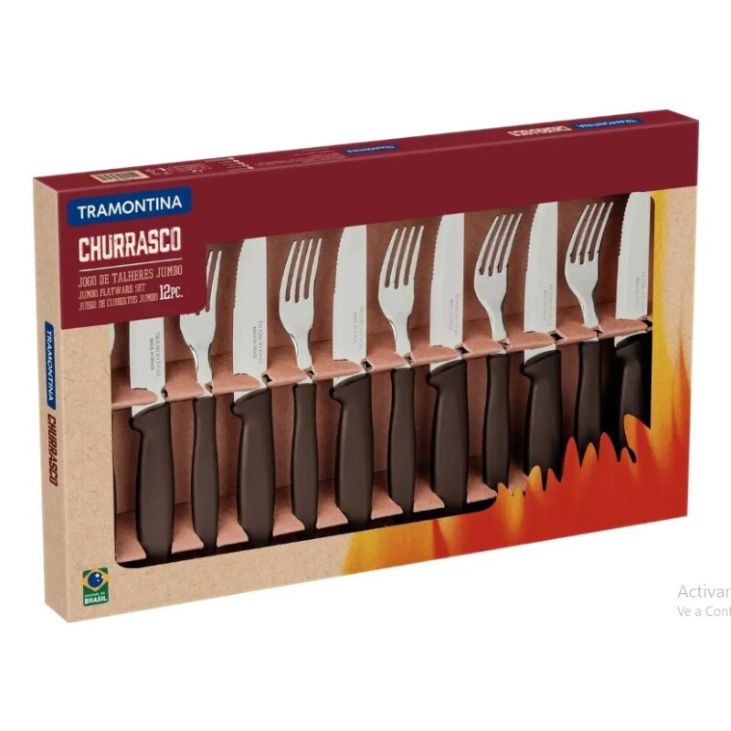 Juego de Cubiertos Tramontina Plenus Jumbo Asado 12 Piezas Acero Inoxidable Juego de Cubiertos Tramontina Plenus Jumbo Asado 12 Piezas Acero Inoxidable