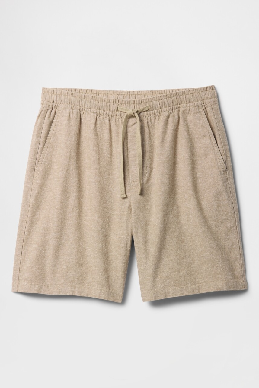 Short De Lino Easy 7Inch Hombre Khaki
