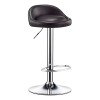 Taburete con Altura Regulable Respaldo Apoyapies Ecocuero Negro
