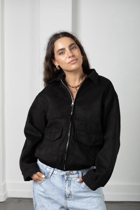 Campera AMALFI gamuza negro