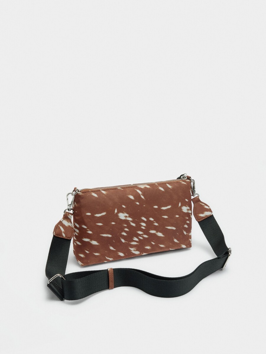 Bolso Bandolera Estampado De Nylon multicolor