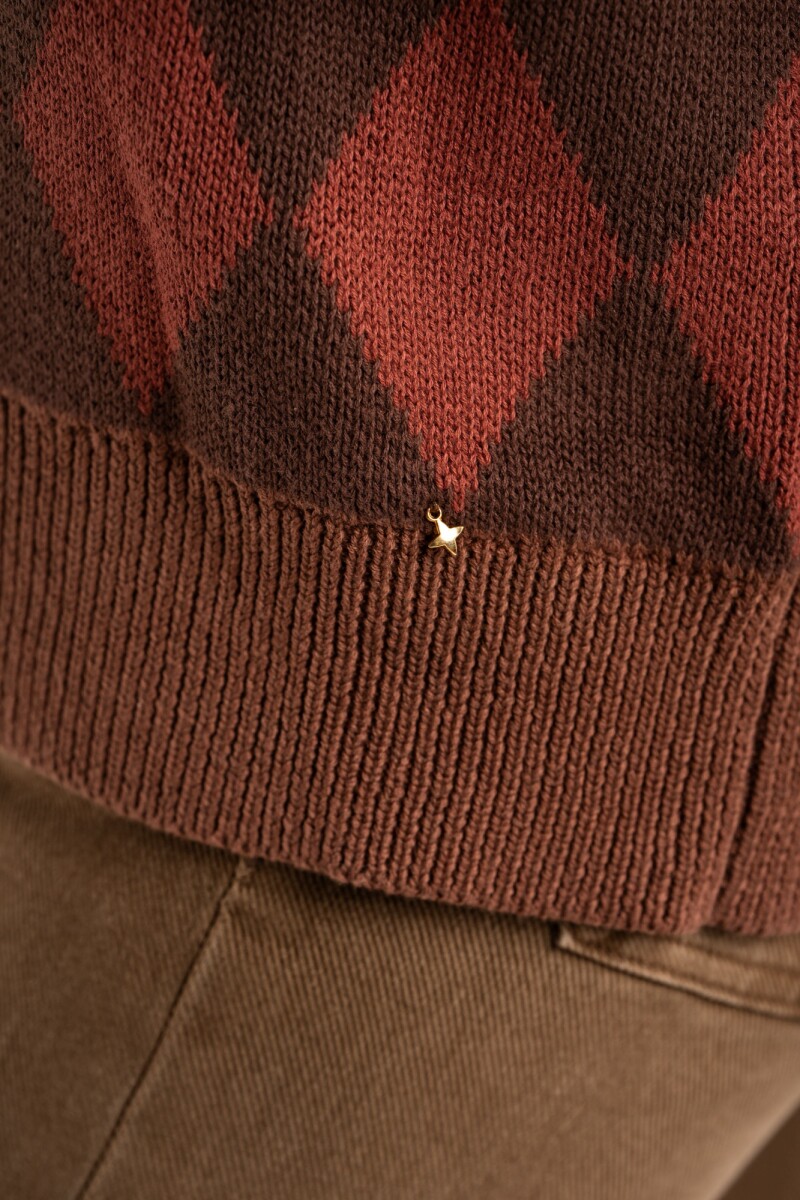 Cardigan Rombos Chocolate
