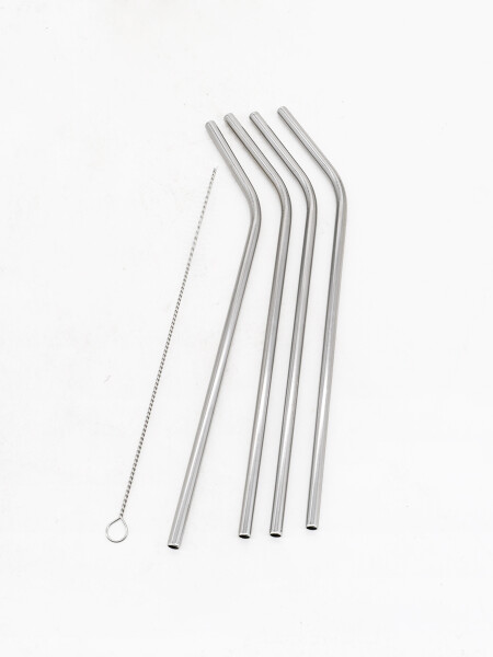 SORBITOS DE METAL CON CEPILLO 5PCS PLATEADO (V)