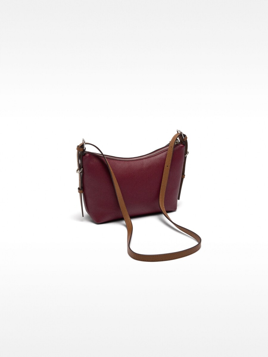 Bolso Bandolera Con Bolsillo Exterior burdeos