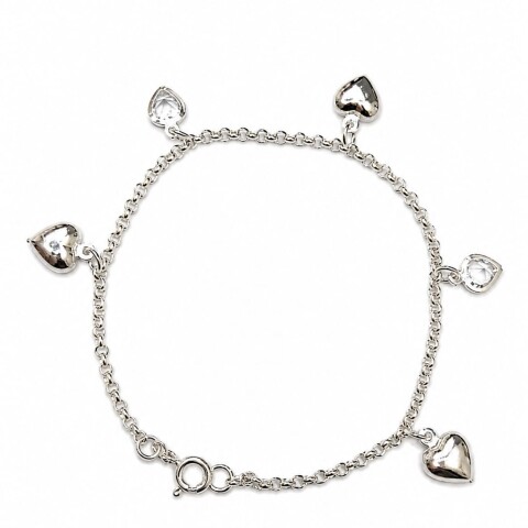 Pulsera con colgantes de corazón Pulsera con colgantes de corazón