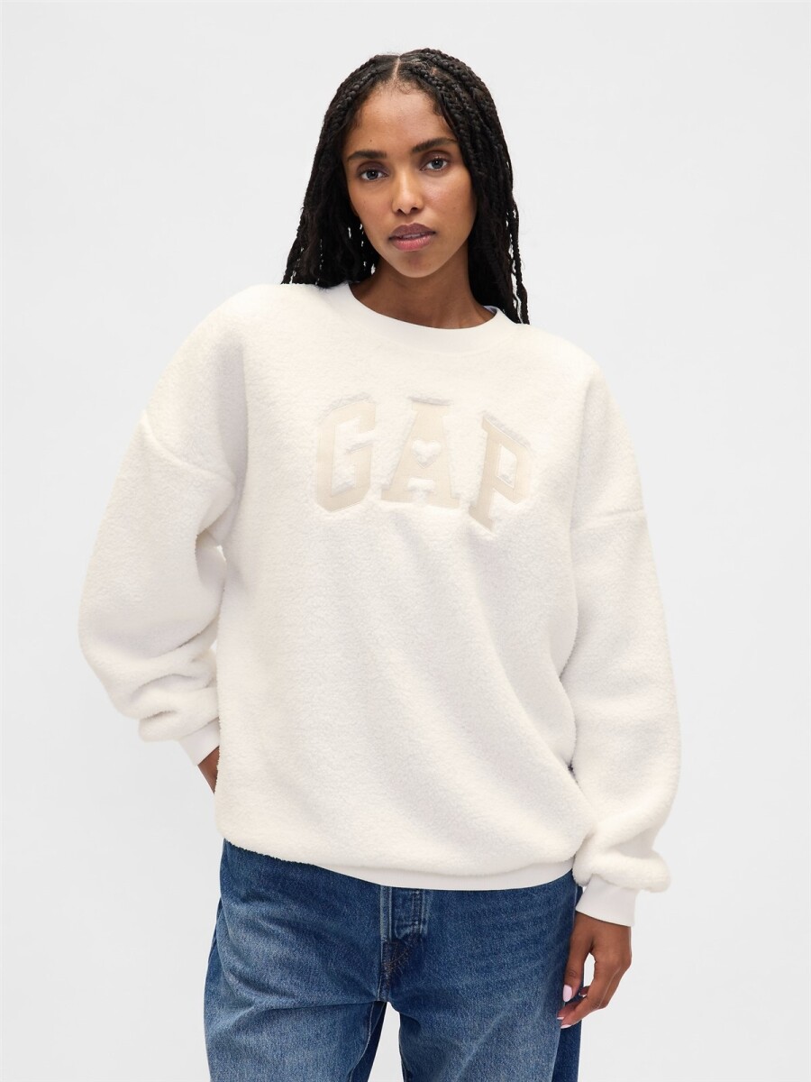 Buzo Corderito Logo Gap Mujer - New Off White 