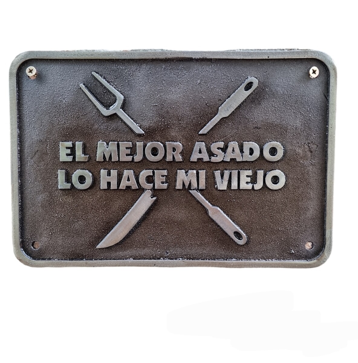 Placa de Fundicion Rectangular el Mejor Asado Lo Hace Mi Viejo 
