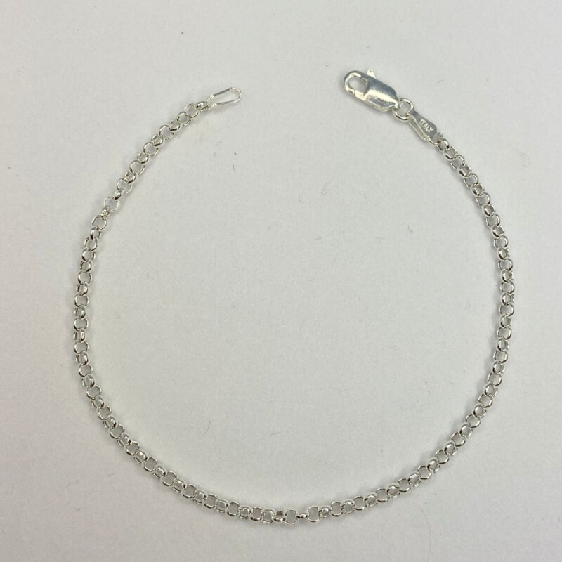 PULSERA DE PLATA FORCE REDONDEADO , LARGO 19CM L5d1498rl-2,5-19x