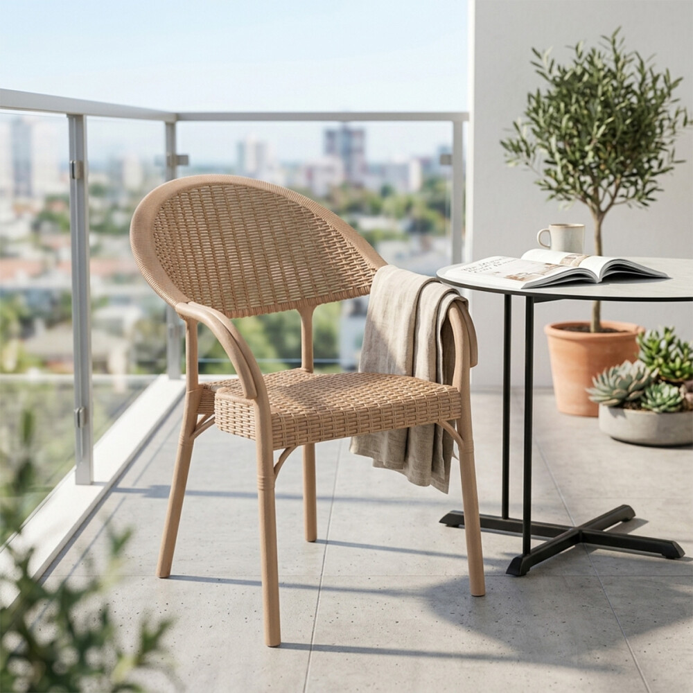 Silla de exterior Bambú Beige