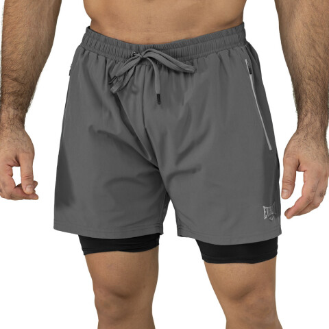 SHORT 2N1 MEN POLY/SPX EVERLAST 5" FORCE CH M6 CHARCOAL