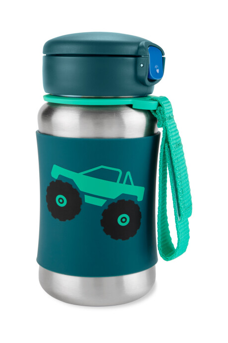 Botella de acero inoxidable con sorbito, diseño camión Botella de acero inoxidable con sorbito, diseño camión