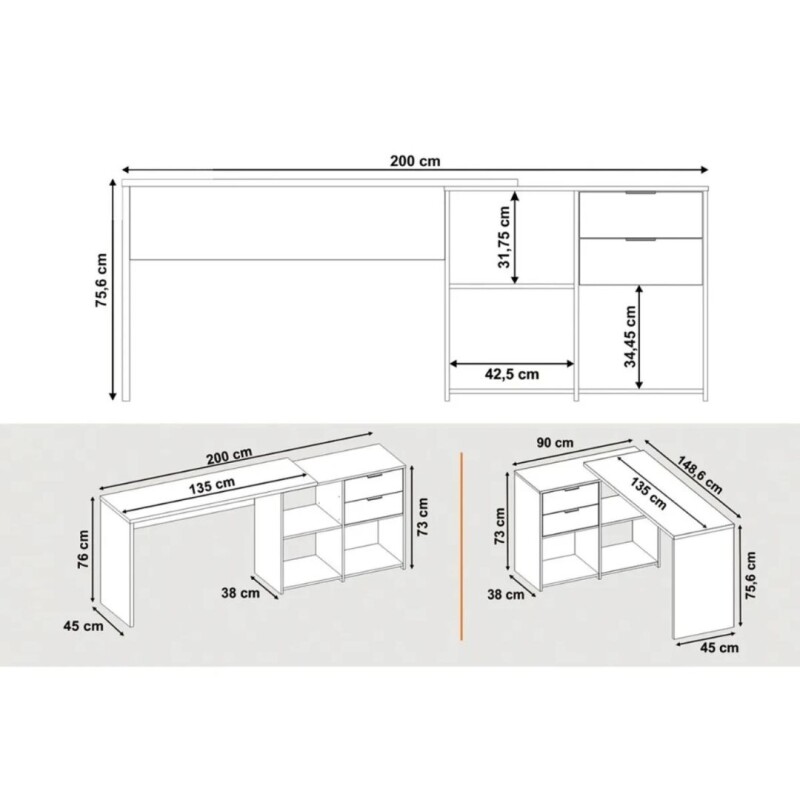 Escritorio Jummy NT 2060 Blanco Escritorio Jummy NT 2060 Blanco
