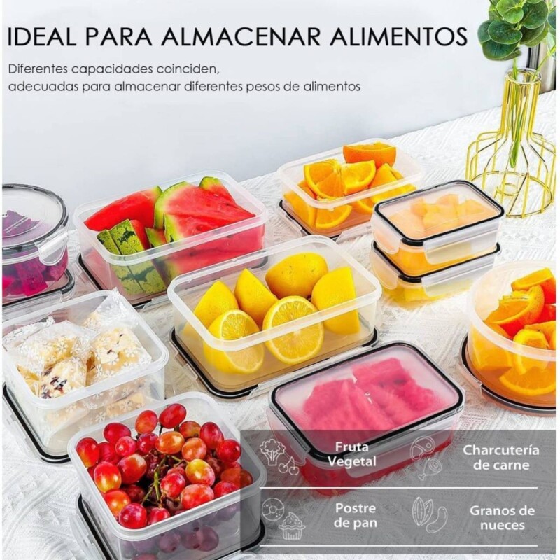 Set x24 tuppers de plástico herméticos Set x24 tuppers de plástico herméticos