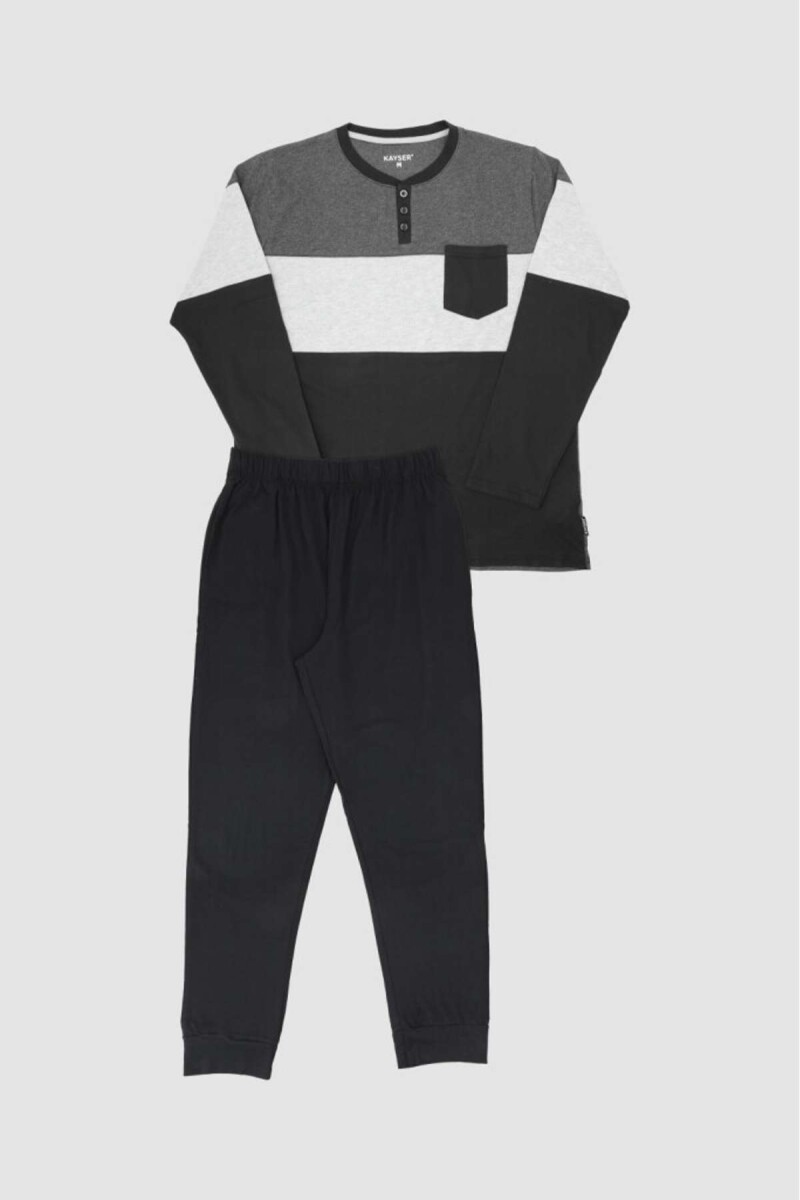67-1823 pijama negro/gris - Negro 