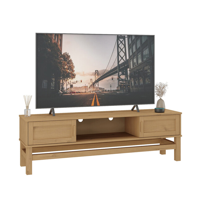 RACK APARADOR PARA TV O AUDIO 2 PUERTAS EN MADERA MACIZA RACK APARADOR PARA TV O AUDIO 2 PUERTAS EN MADERA MACIZA