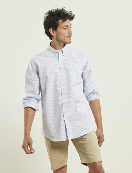 Camisa Harrington Label Azul/blanco
