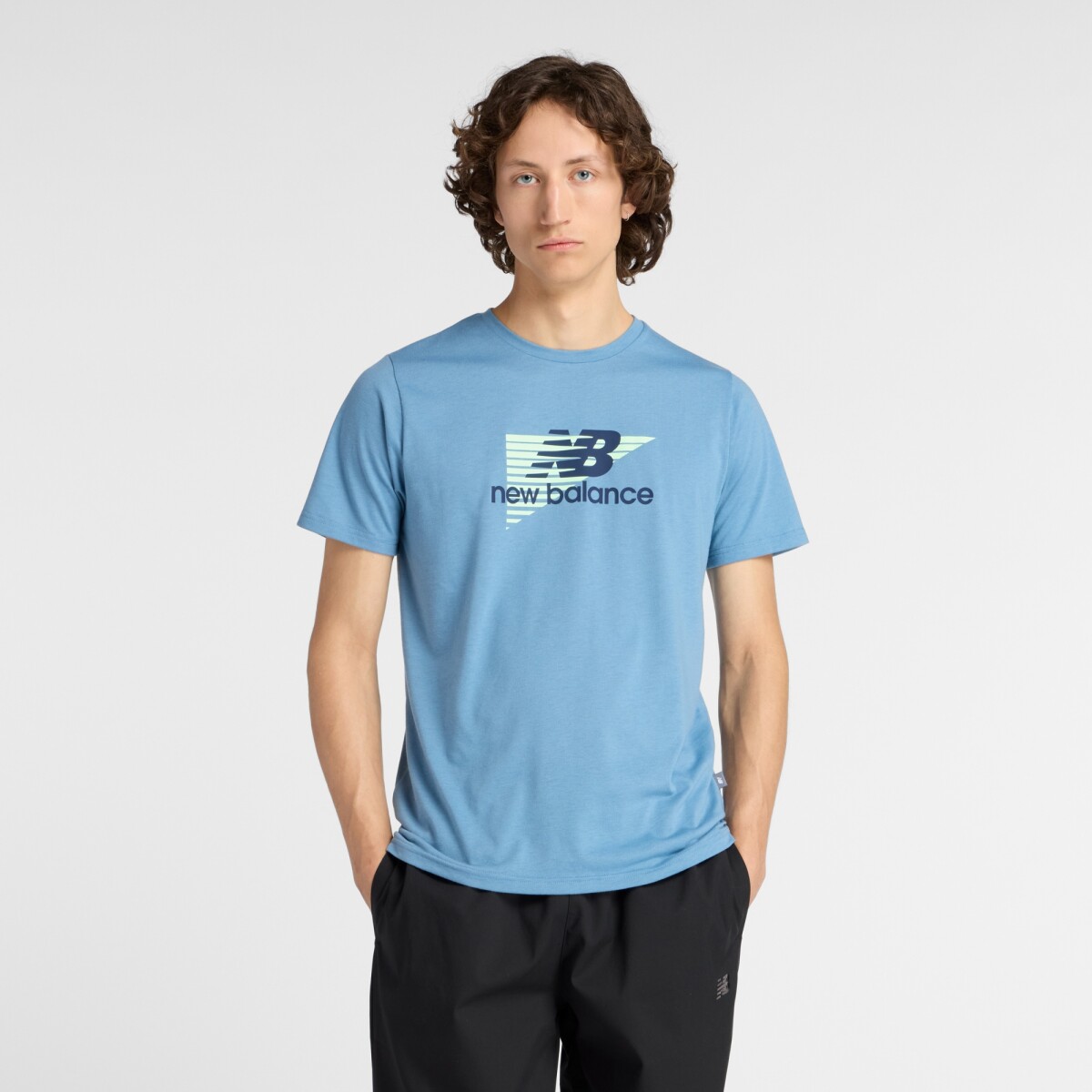 Remera New Balance de Hombre -Heathertech Graphic-MT53003SRU - BLUE 