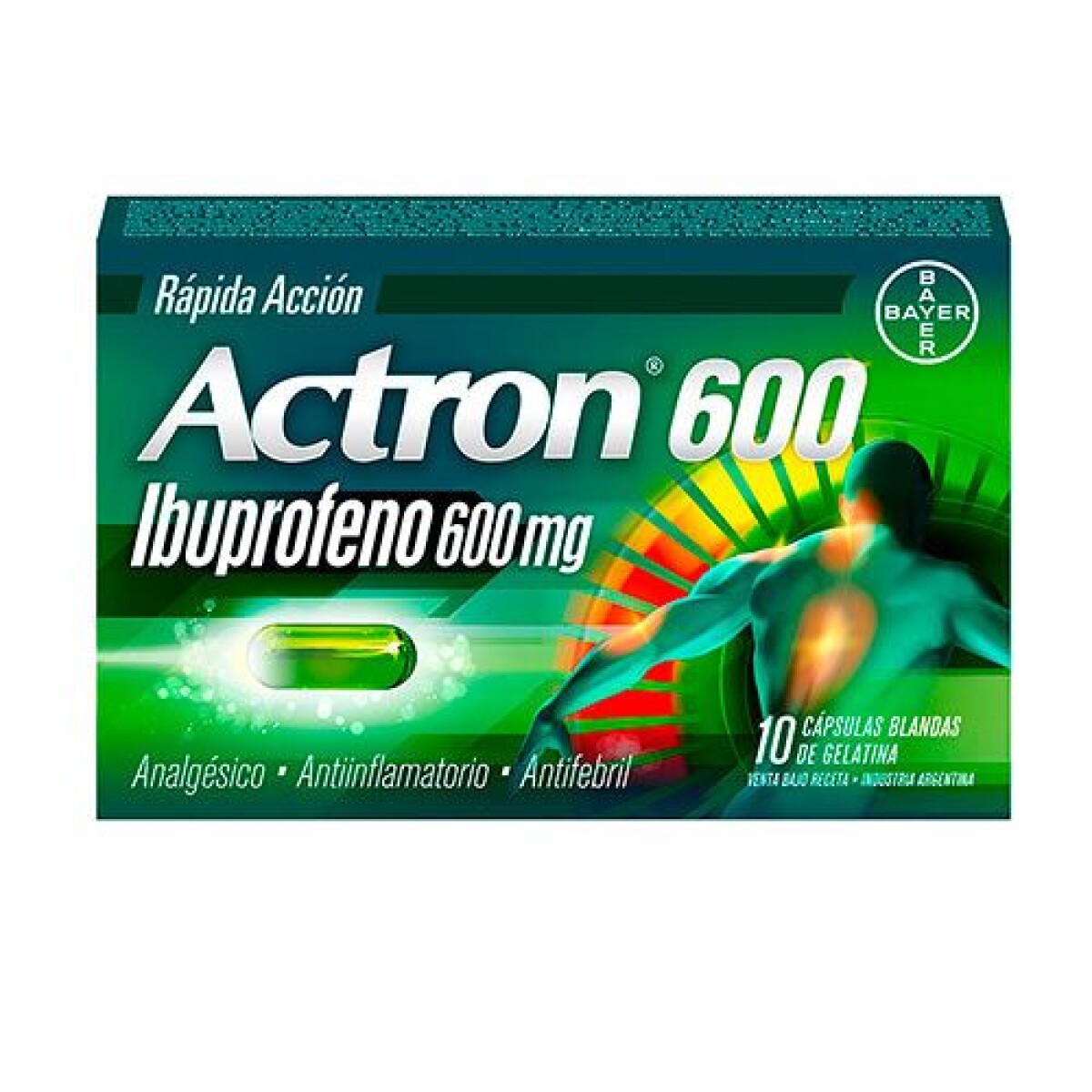 Actron 600 mg 10 Capsulas Blandas 