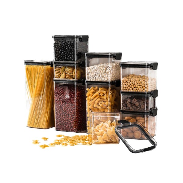Juego de 6 Recipientes Herméticos Apilables Tarros Frascos Contenedores Apto Alimentos Juego de 6 Recipientes Herméticos Apilables Tarros Frascos Contenedores Apto Alimentos