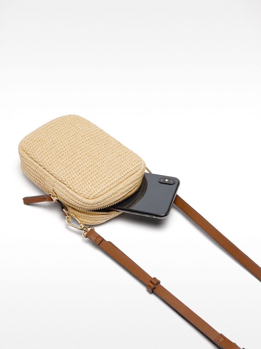 Bolso Para Móvil Efecto Rafia natural