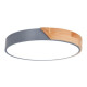 Luminaria Plafon Led Diám 40cm Metal Y Madera Varios Colores Gris