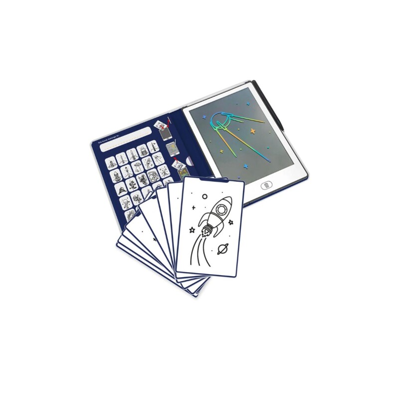 KIDYDRAW-MINI Mini Pizarra Led Con Libro Y Actividades - Galaxy
