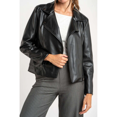 Campera Cuero Vegano Negro