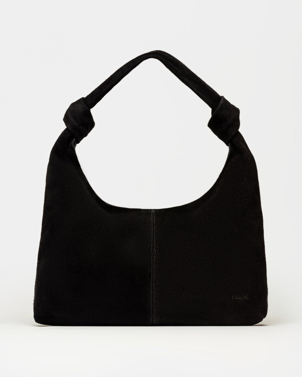 Cartera al hombro Juana en Cuero Gamuza Negro