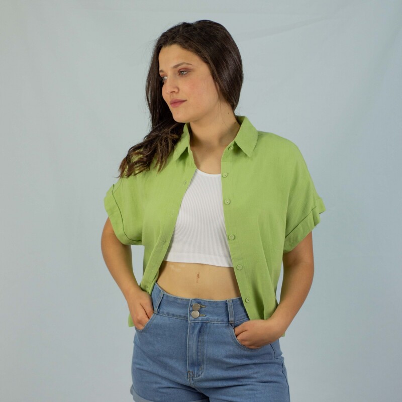 Camisa Lino Slowly Light Green