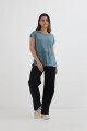 Remera peplum VERDE PETROLEO
