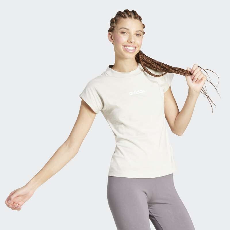 Remera Adidas Essentials Linear Beige