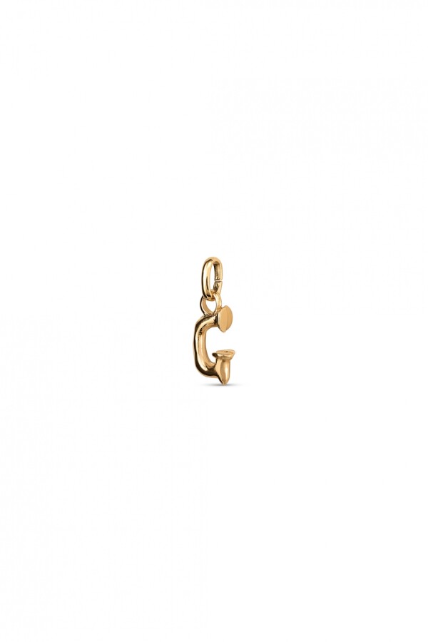 CHARM DE ALEACION DE METALES BAÑADO EN ORO DE 18 K CON FORMA DE LETRA G CON ARGOLLA Charm