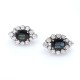 Par de caravanas oro 18k, zafiros azules y brillantes Par de caravanas oro 18k, zafiros azules y brillantes
