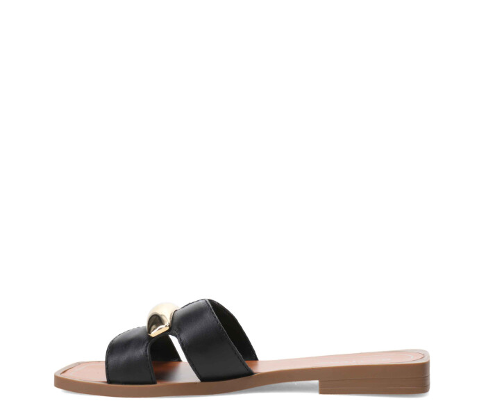 Sandalia con aplique metàlico Preto