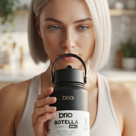 Botella Térmica Brio 950ml Acero Inox Negro