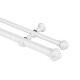 Barrote cortina doble de metal 2 Metros + 2 Soportes BLANCO