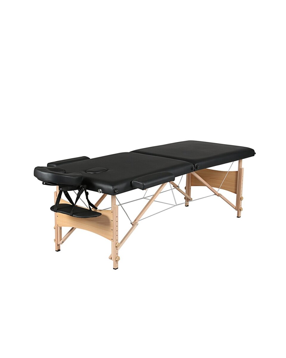 Camilla portable para masajes en madera - Negro 