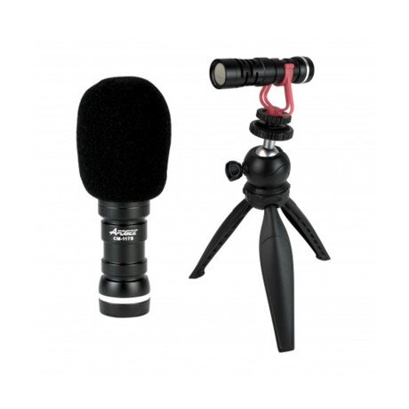 Kit micrófono condensador para celular 3.5mm apogee cm117s Negro