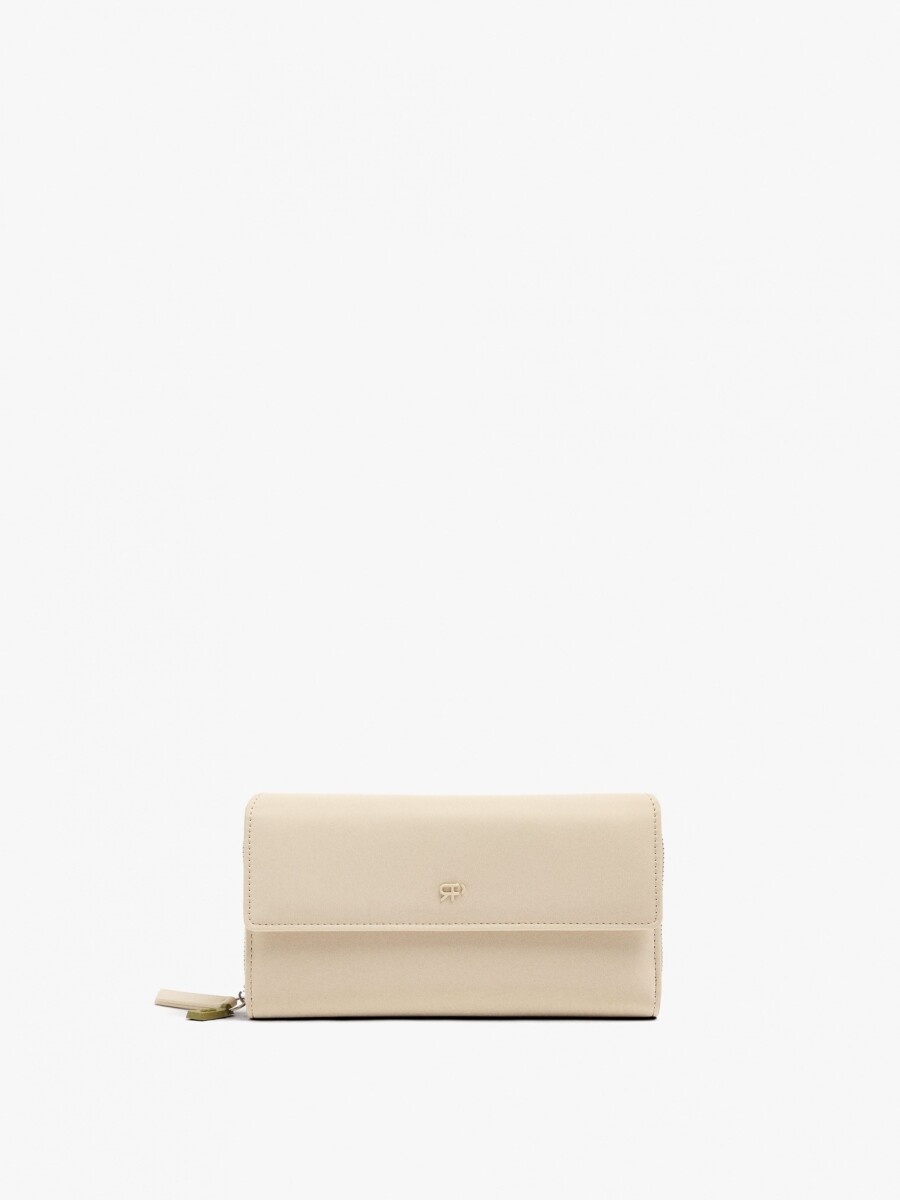 Cartera Textura Suave Con Solapa beige