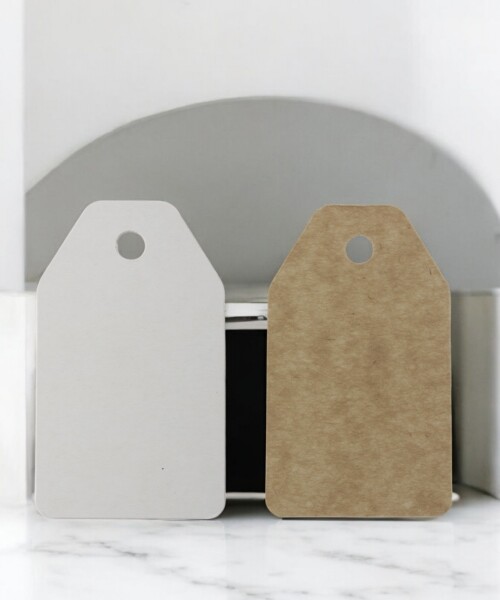 Tag rectangular liso 5x8,5 REVERSIBLE BLANCO MADERA