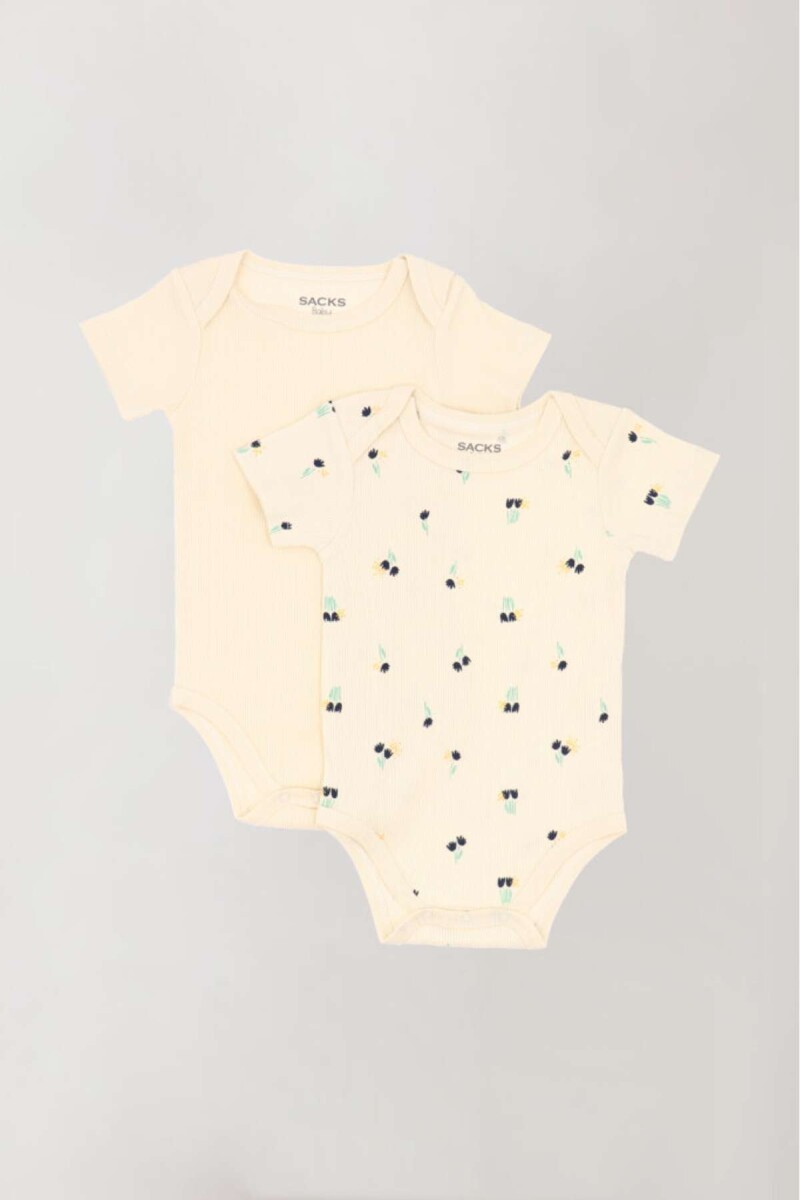 Pack x2 body algodón rib - Celeste 