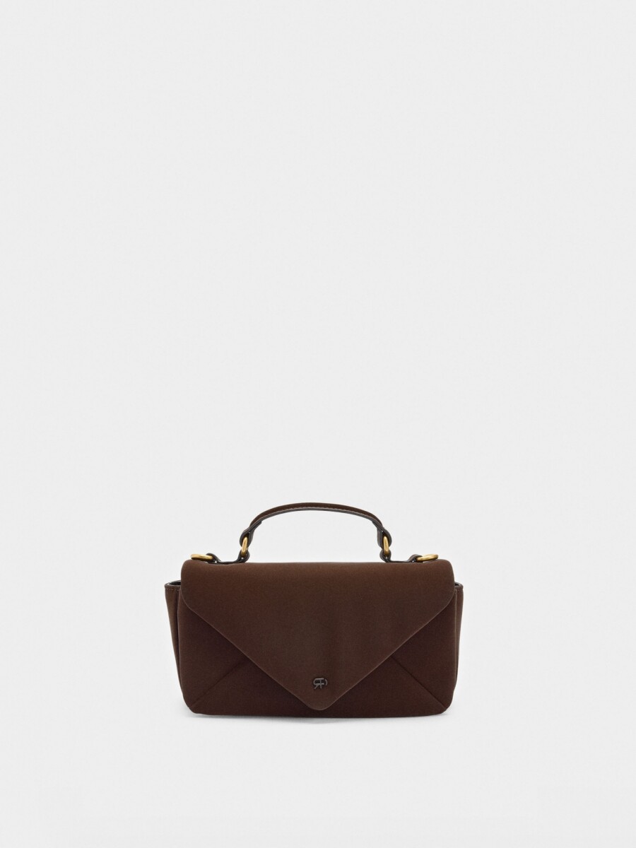 Bolso Bandolera Acolchado Textura Suave marron