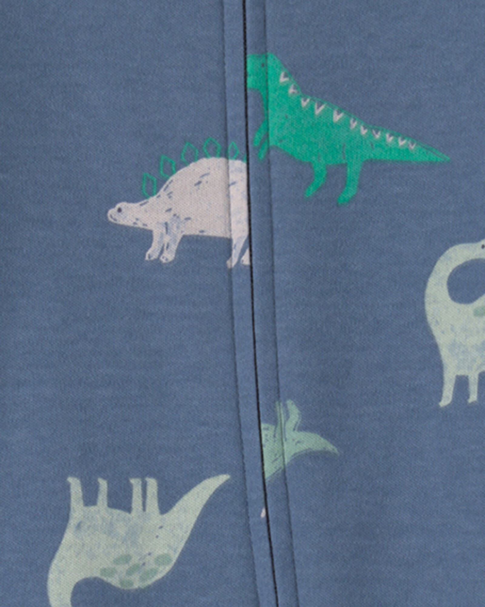 Pijama una pieza de algodón, con pie, azul marino, diseño dinos Pijama una pieza de algodón, con pie, azul marino, diseño dinos
